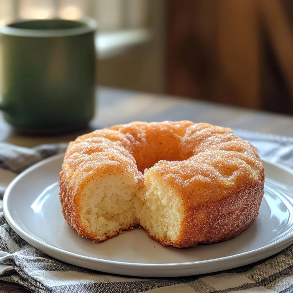Sliced Cinnamon Donut Bread topped with cinnamon sugar