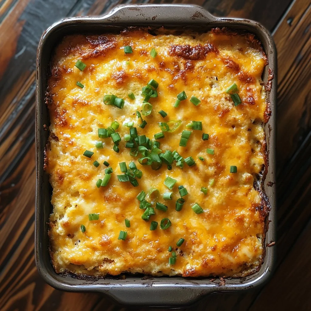 Delicious and fluffy breakfast bake packed with eggs, vegetables, and cheese.