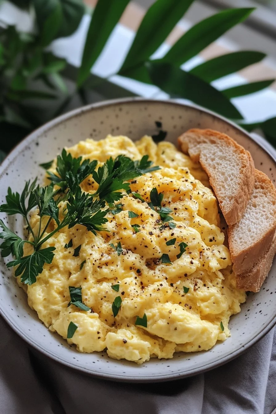 Mediterranean Fluffy Scrambled Eggs