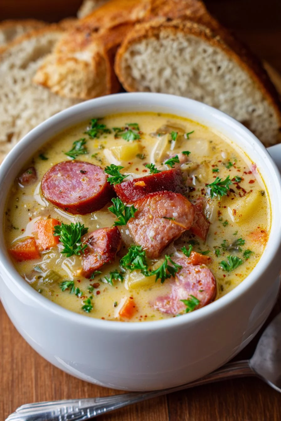 Creamy Bean Soup with Kielbasa