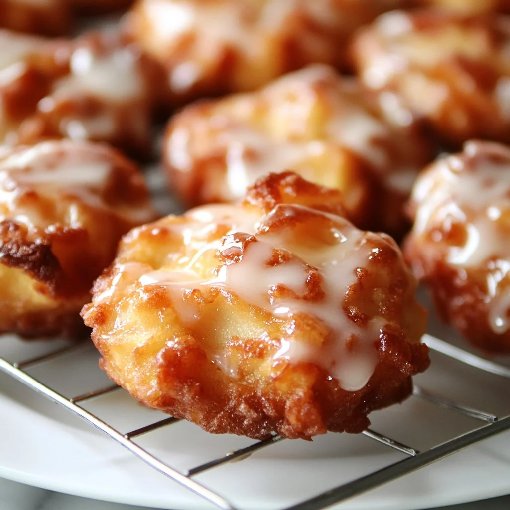 Delicious air fryer apple fritters with cinnamon and sugar topping
