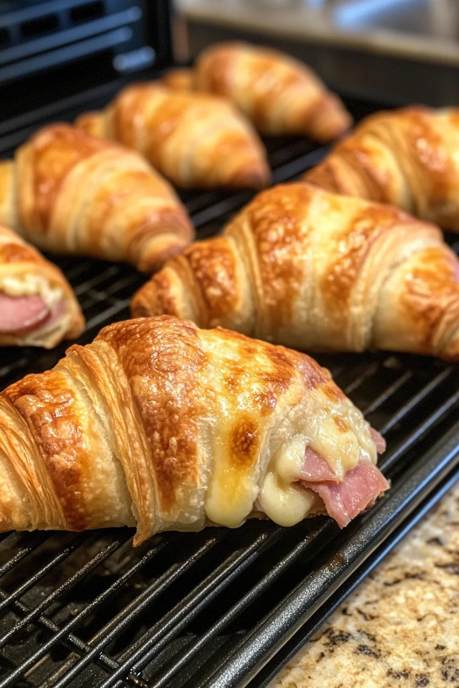 Air Fryer Ham Cheese Croissants