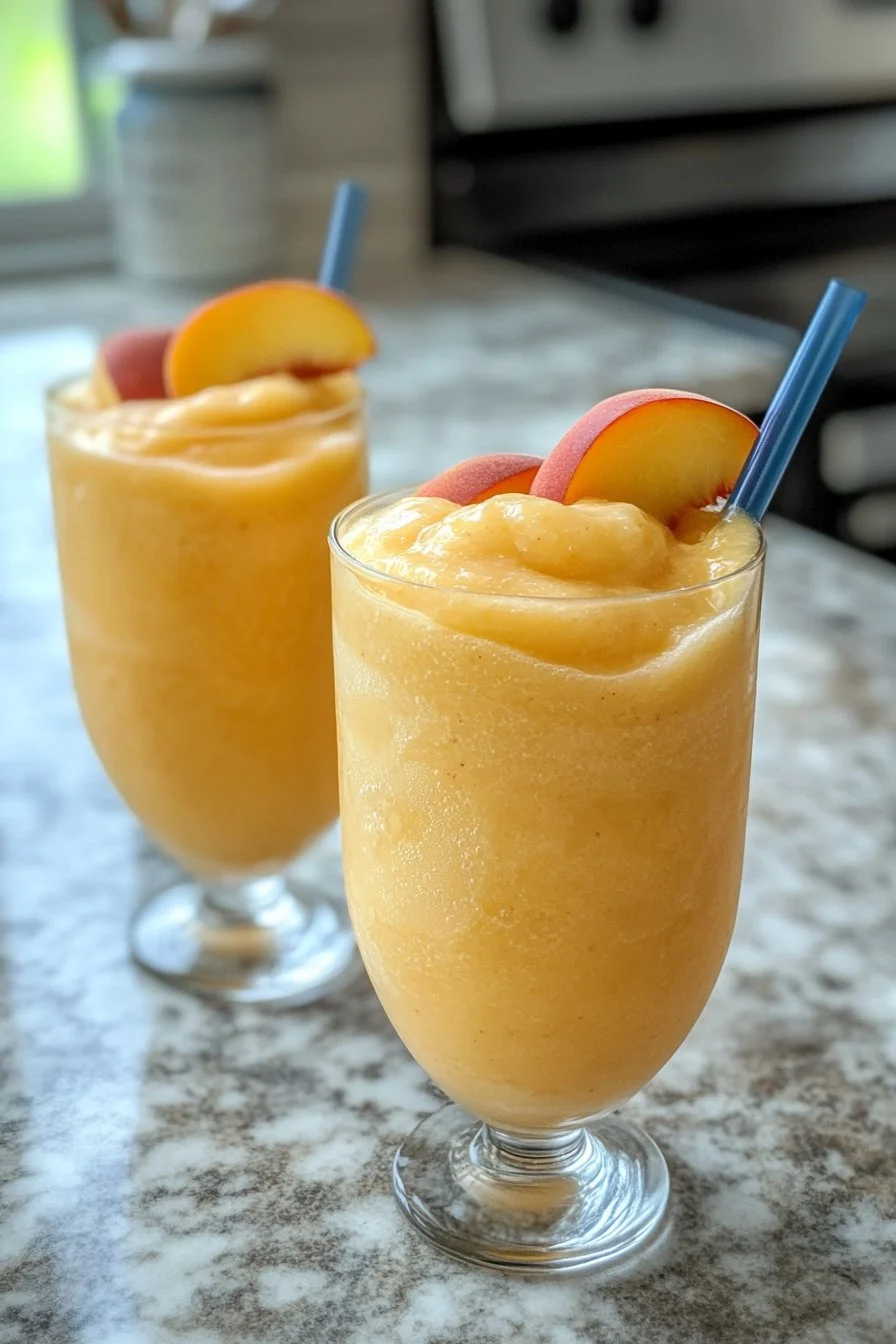 Homemade Peach Slurpees