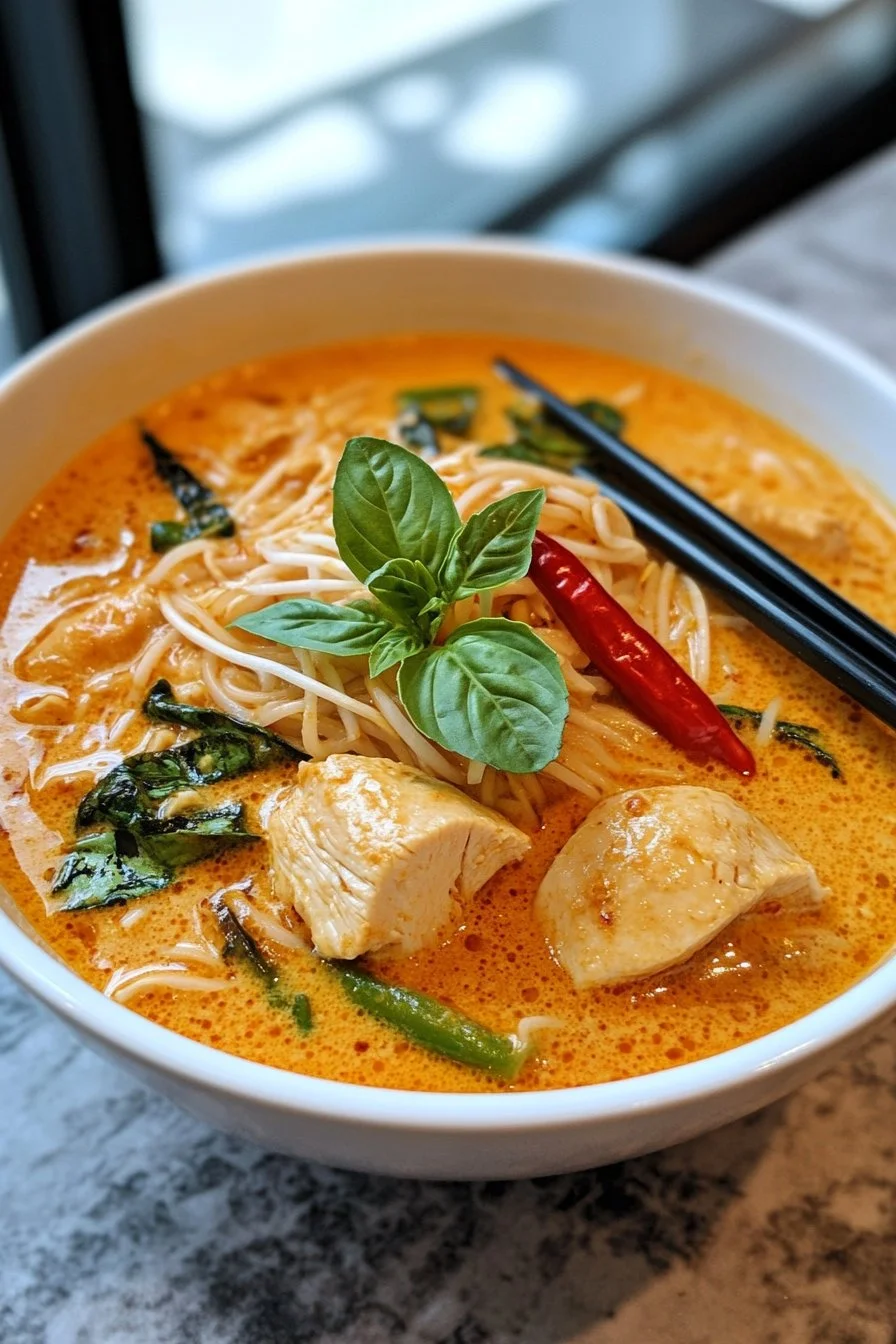 Thai Red Curry Noodles with Chicken