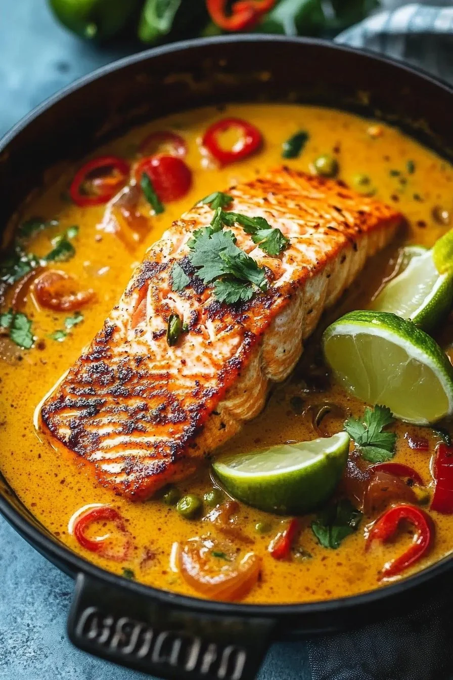 Caribbean Coconut Curry Salmon