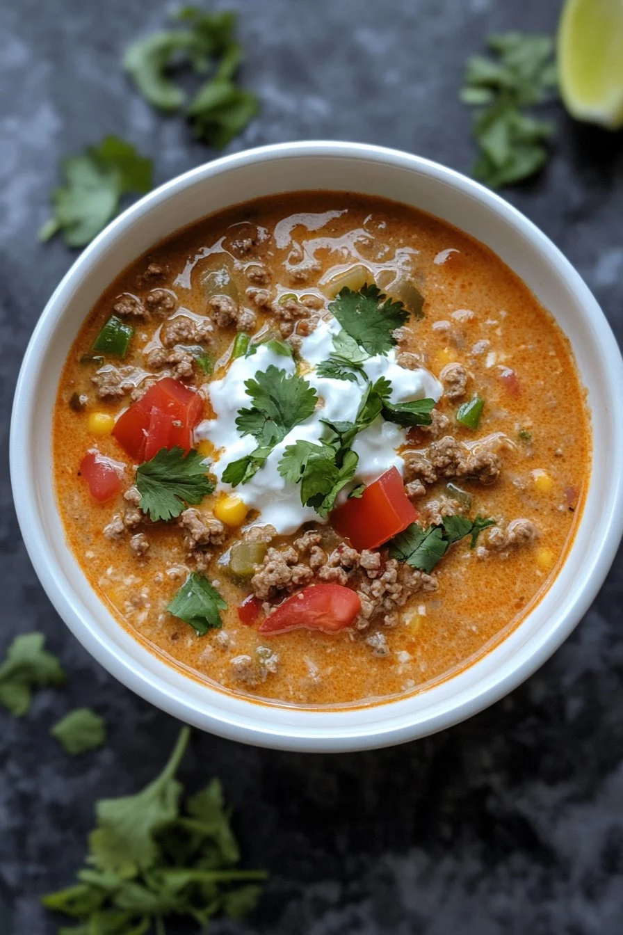 High Protein Creamy Taco Soup