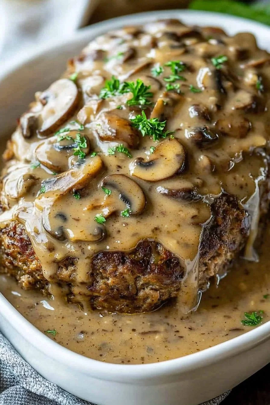 Meatloaf with Mushroom Gravy