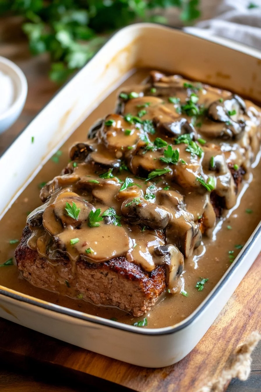 Meatloaf with Mushroom Gravy