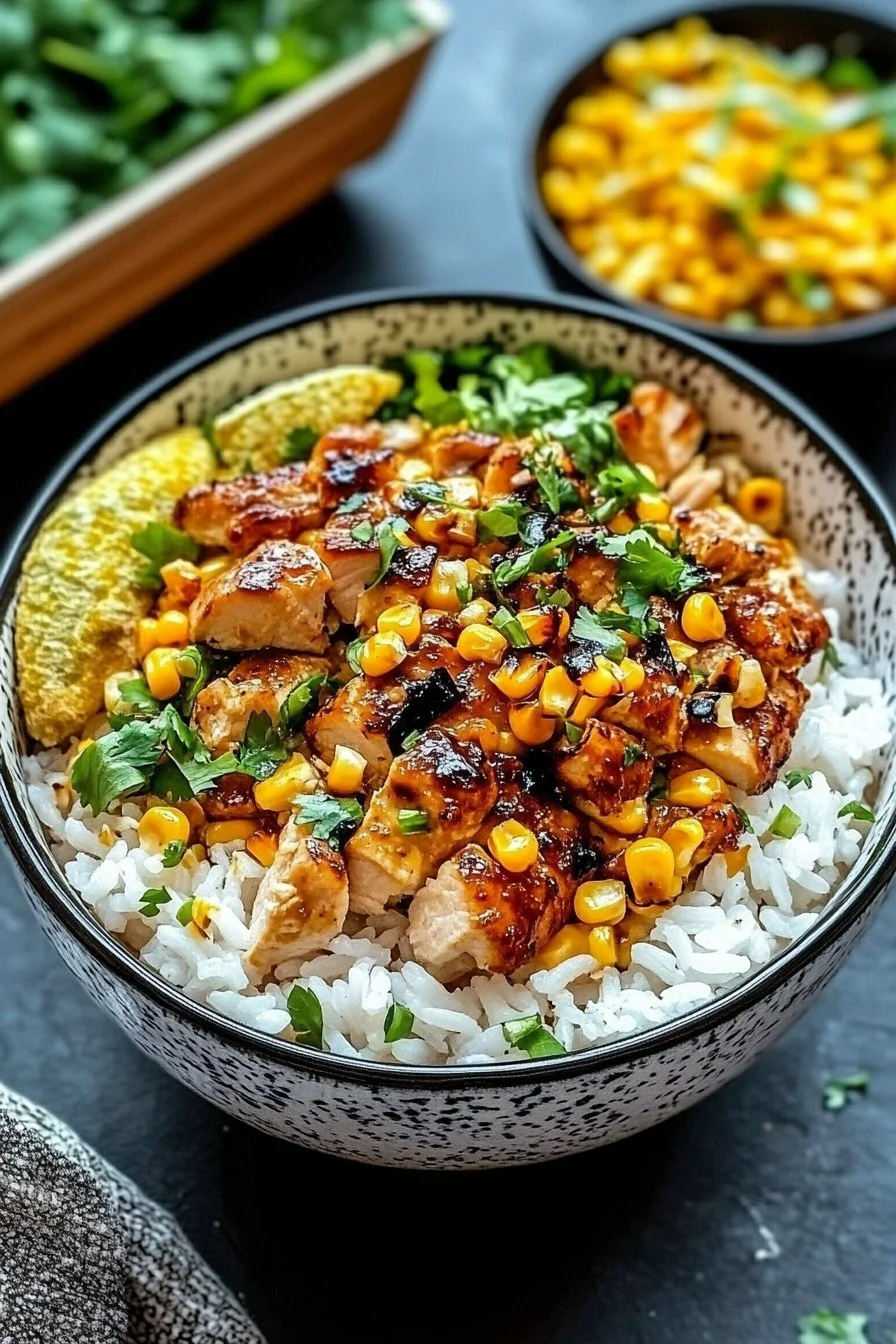 Street Corn Chicken Rice Bowl