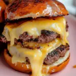 Delicious butter burger served with toppings and garnishes