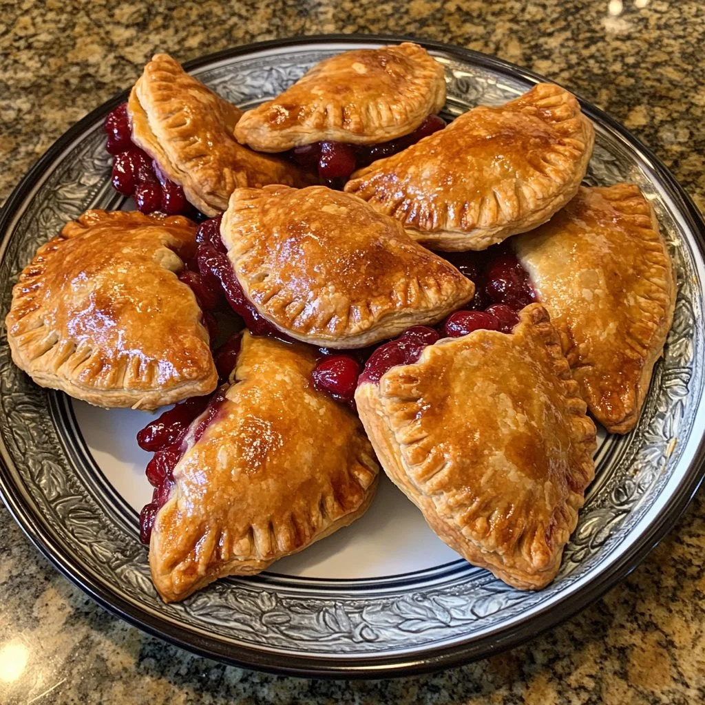 Homemade cherry hand pies with a flaky crust and cherry filling