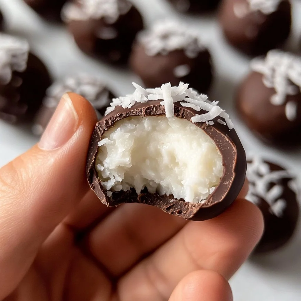 Delicious homemade coconut balls served on a plate