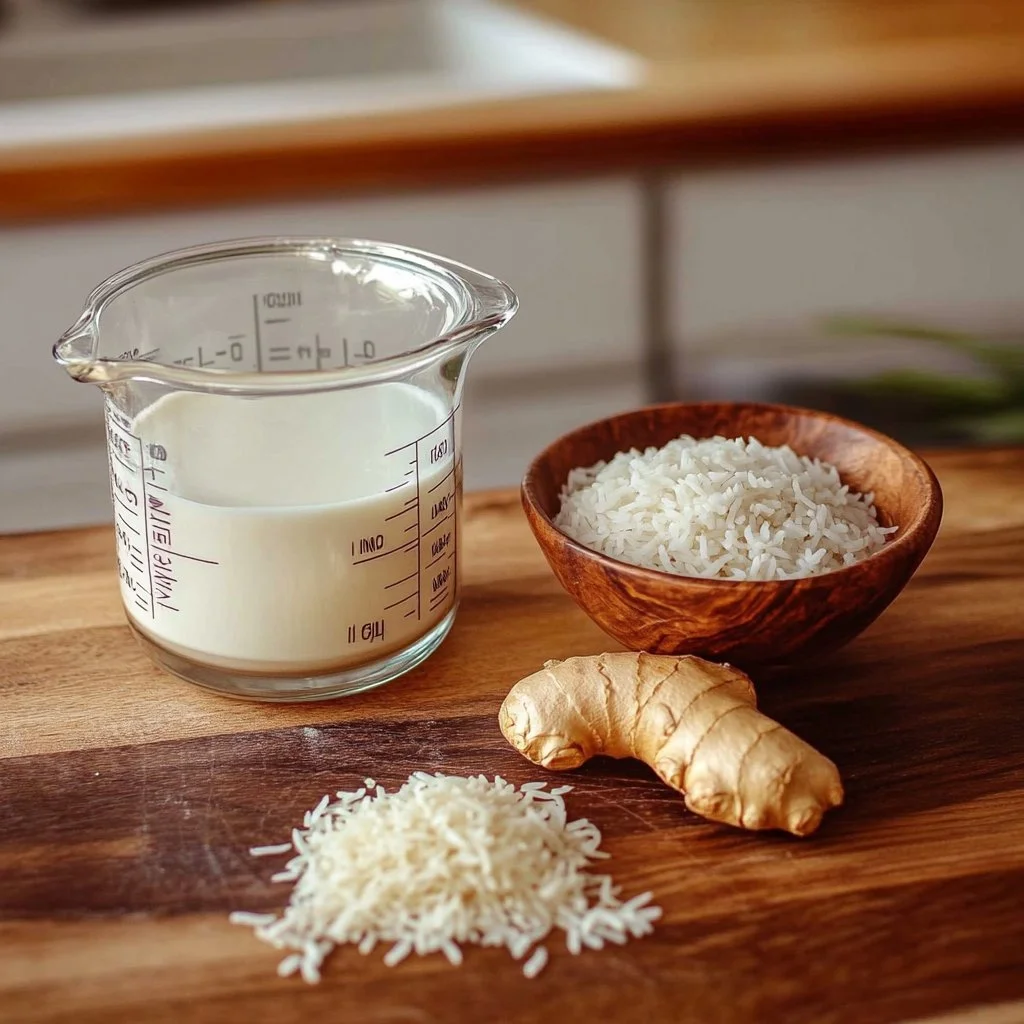 A bowl of Coconut-Ginger Rice garnished with herbs, showcasing vibrant colors and textures.