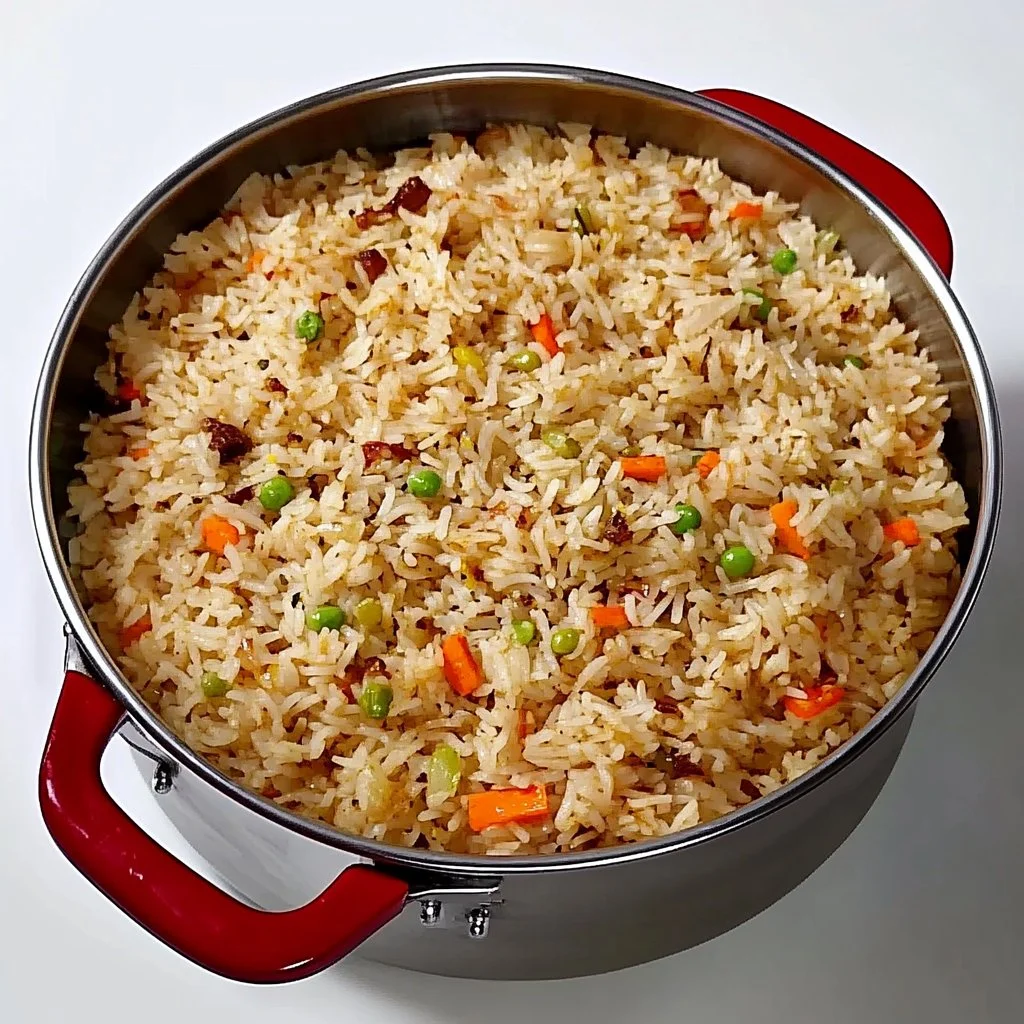 Delicious Coconut Rice served in a bowl with fresh herbs and a coconut slice