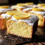 Delicious slice of 1920 Ritz Carlton lemon pound cake on a plate