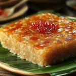 Traditional Filipino Sticky Rice Cake Suman wrapped in banana leaves