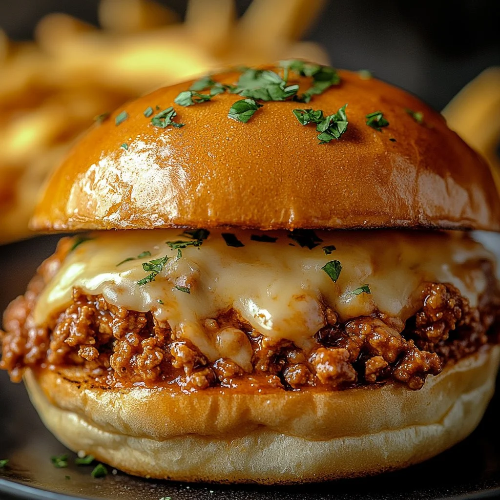 Easy homemade ground chicken sloppy joes served on a bun