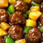 Delicious Hawaiian meatballs served with pineapple and teriyaki sauce.