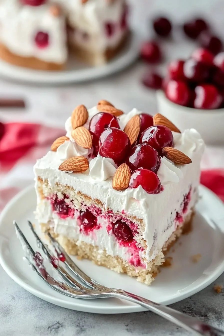 Cherry Almond Poke Cake