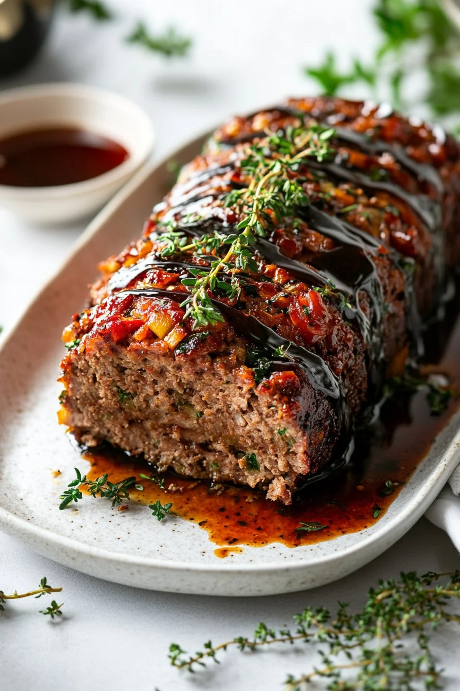 Plant-Based Vegetable Meatloaf with Balsamic Glaze