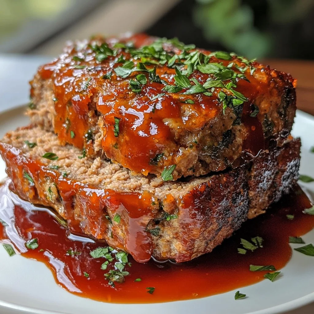 Mini turkey meatloaf in a serving dish with vegetables
