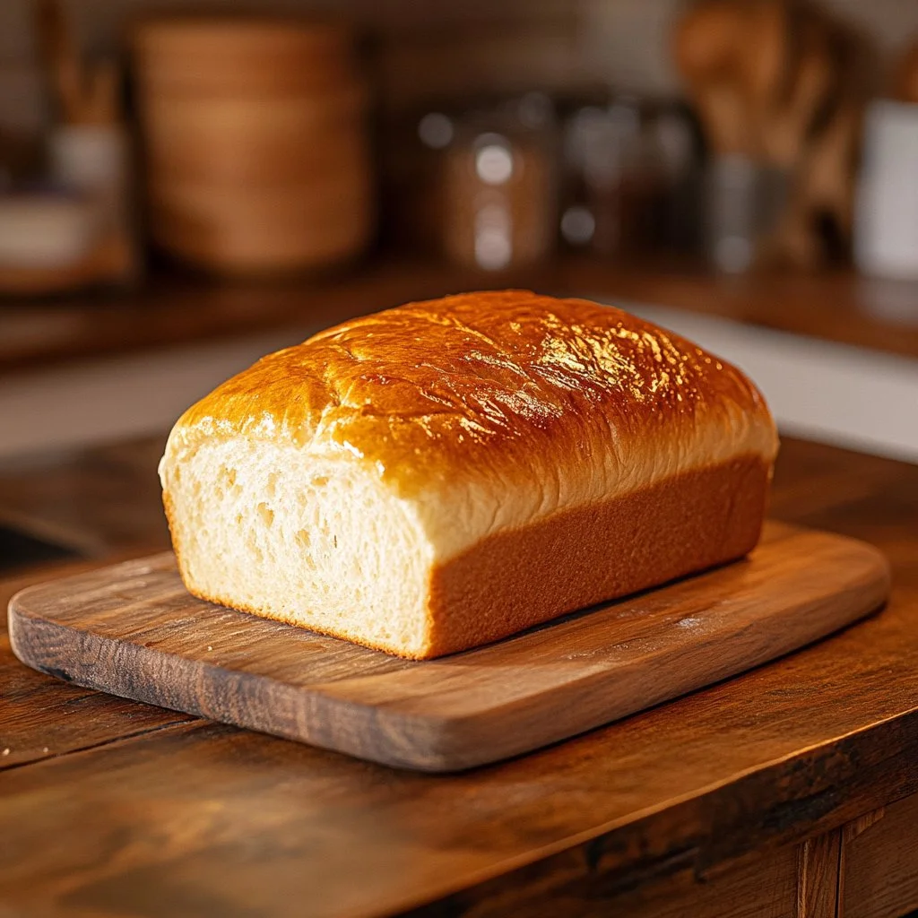 Freshly baked homemade sandwich bread ready for sandwiches