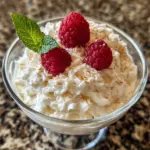 Delicious no-bake Coconut Cream Lush dessert topped with coconut flakes.