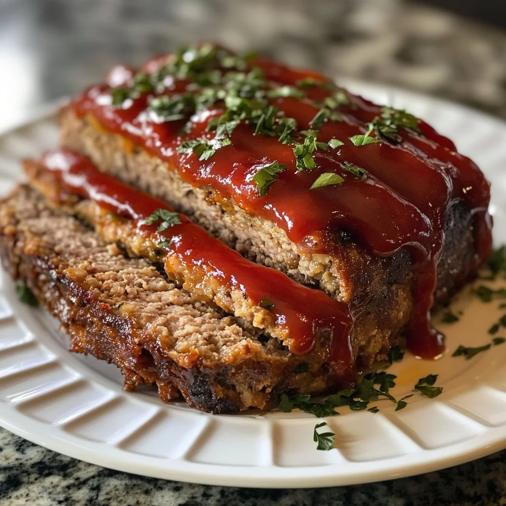 Delicious turkey meatloaf freshly baked, served with vegetables