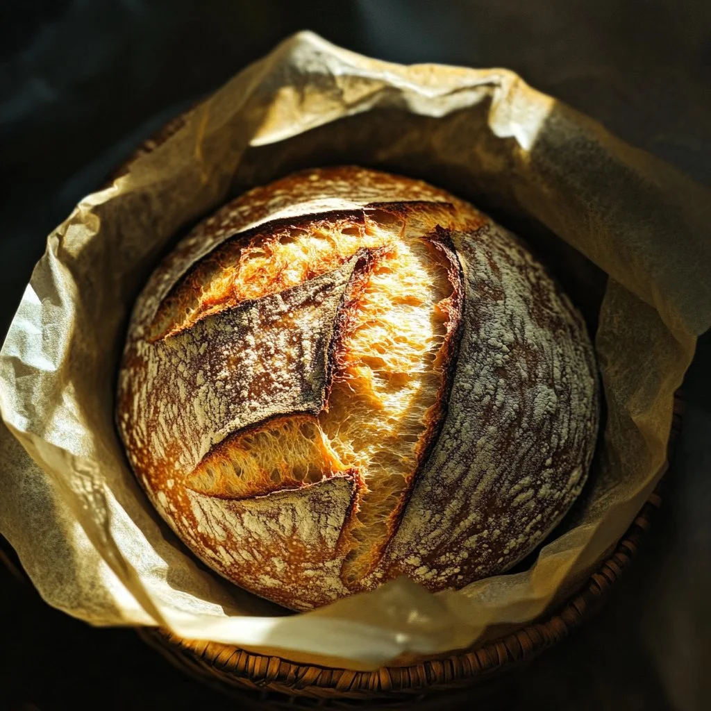 Freshly baked sourdough bread made from a speedy same day recipe