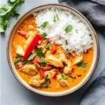 Delicious Thai Chicken Curry with Coconut Milk served in a bowl