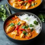 Delicious Thai Coconut Chicken served in a vibrant coconut sauce