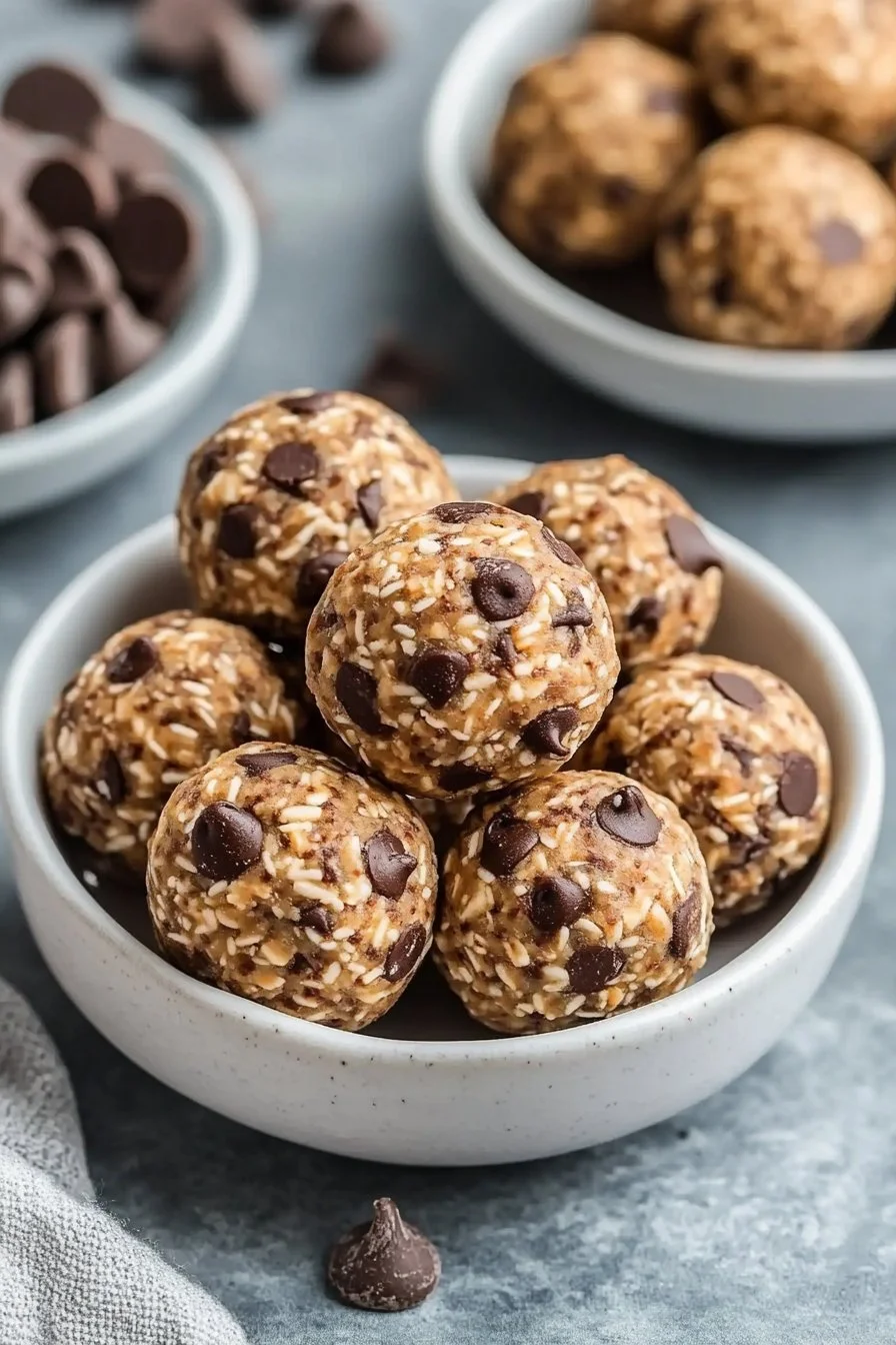 4-Ingredient No-Bake Chocolate Chip Protein Breakfast Balls