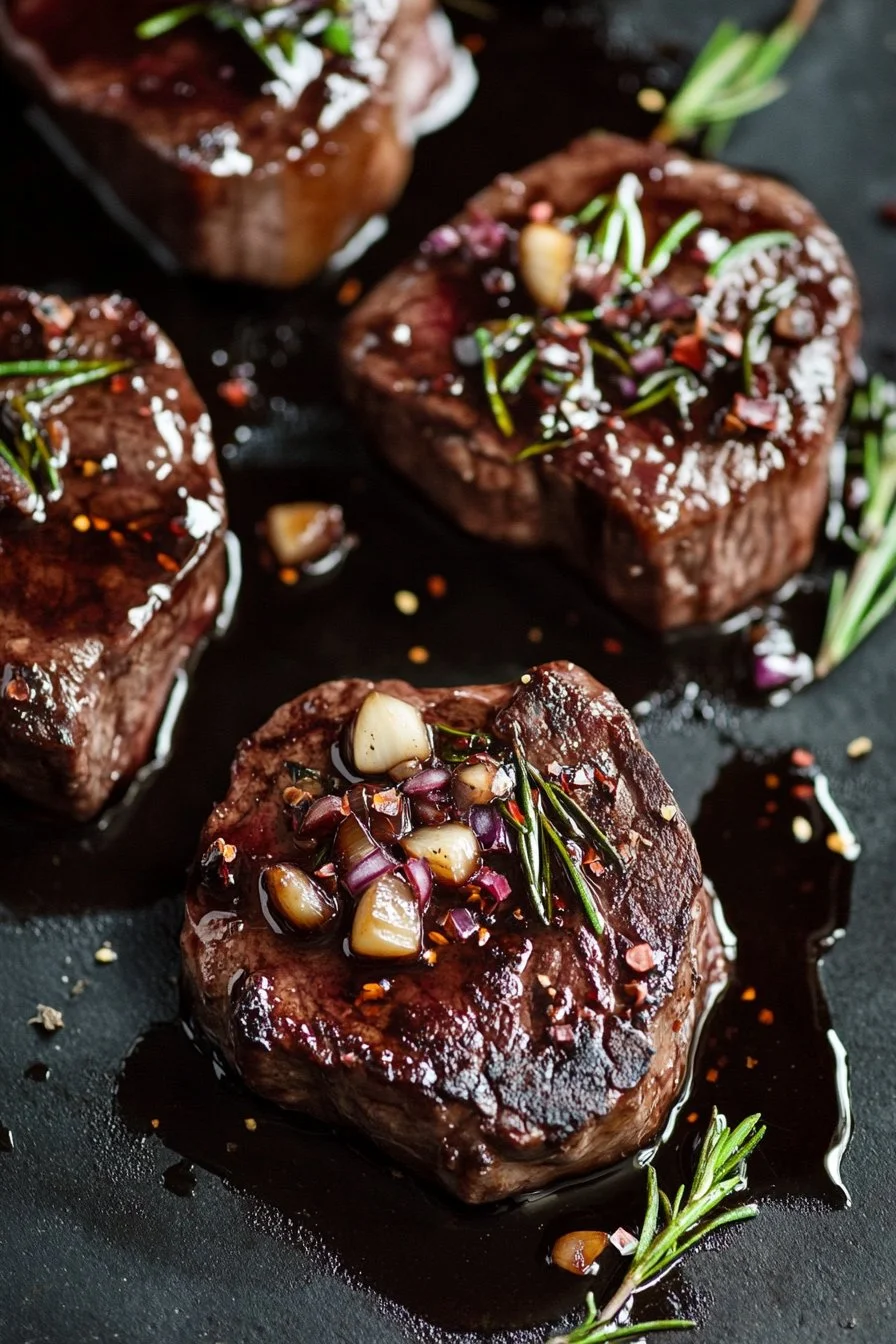 Balsamic-Glazed Venison Steaks with Garlic