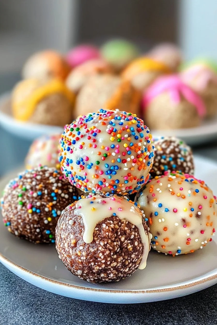 Birthday Cake Protein Balls