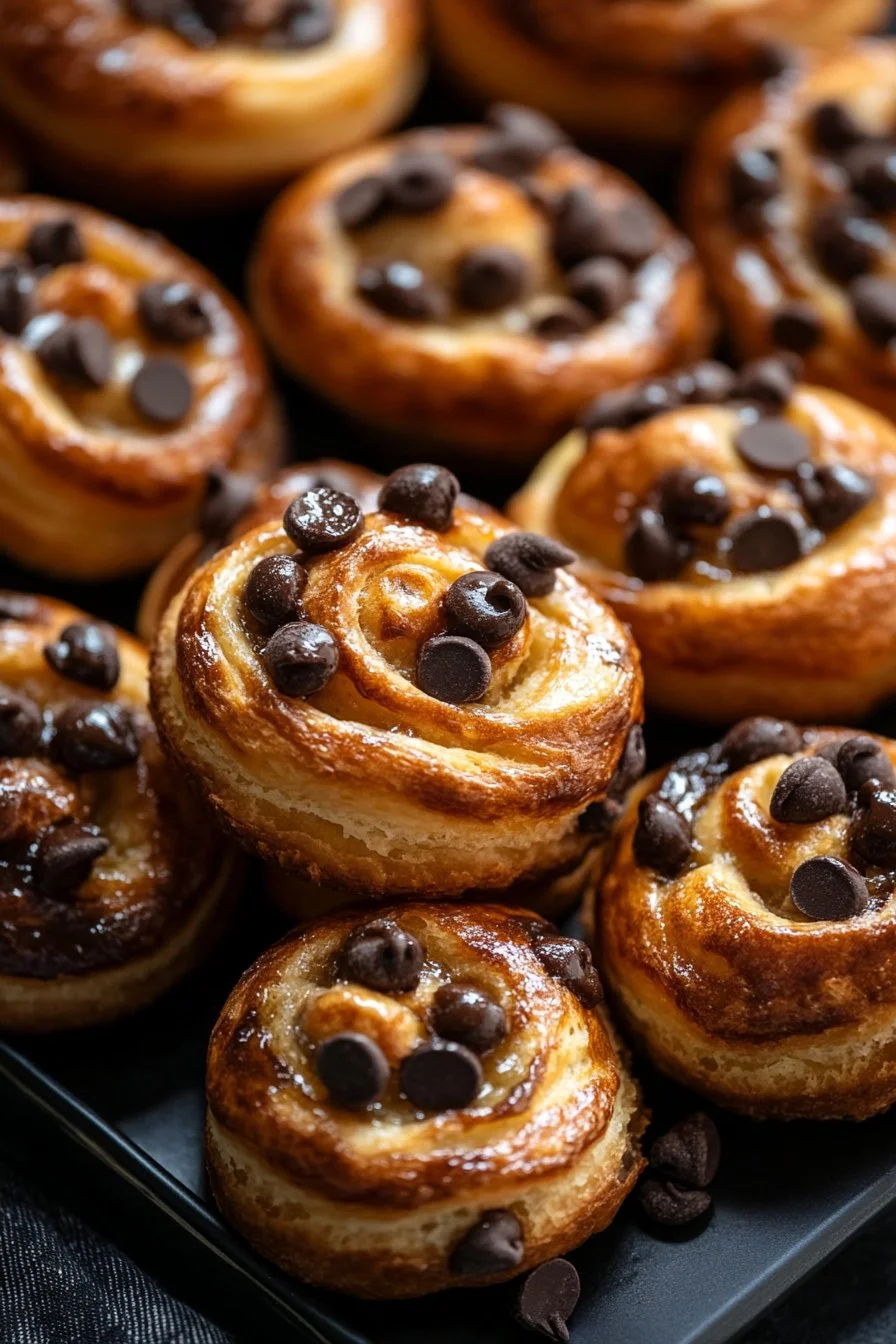 Chocolate Chip Sourdough Cruffins