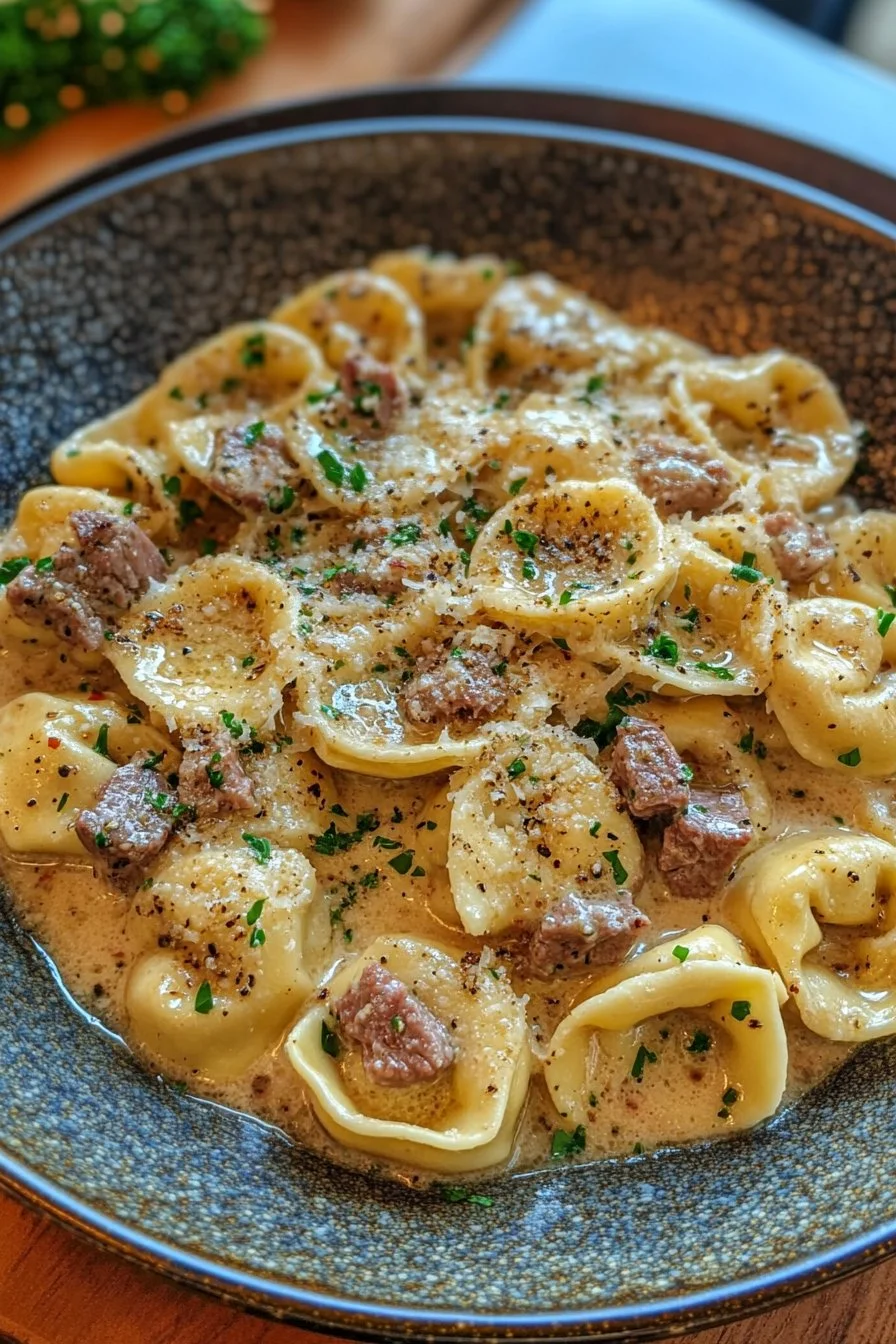 Cracked Garlic Steak Tortellini in Creamhouse Sauce Bliss