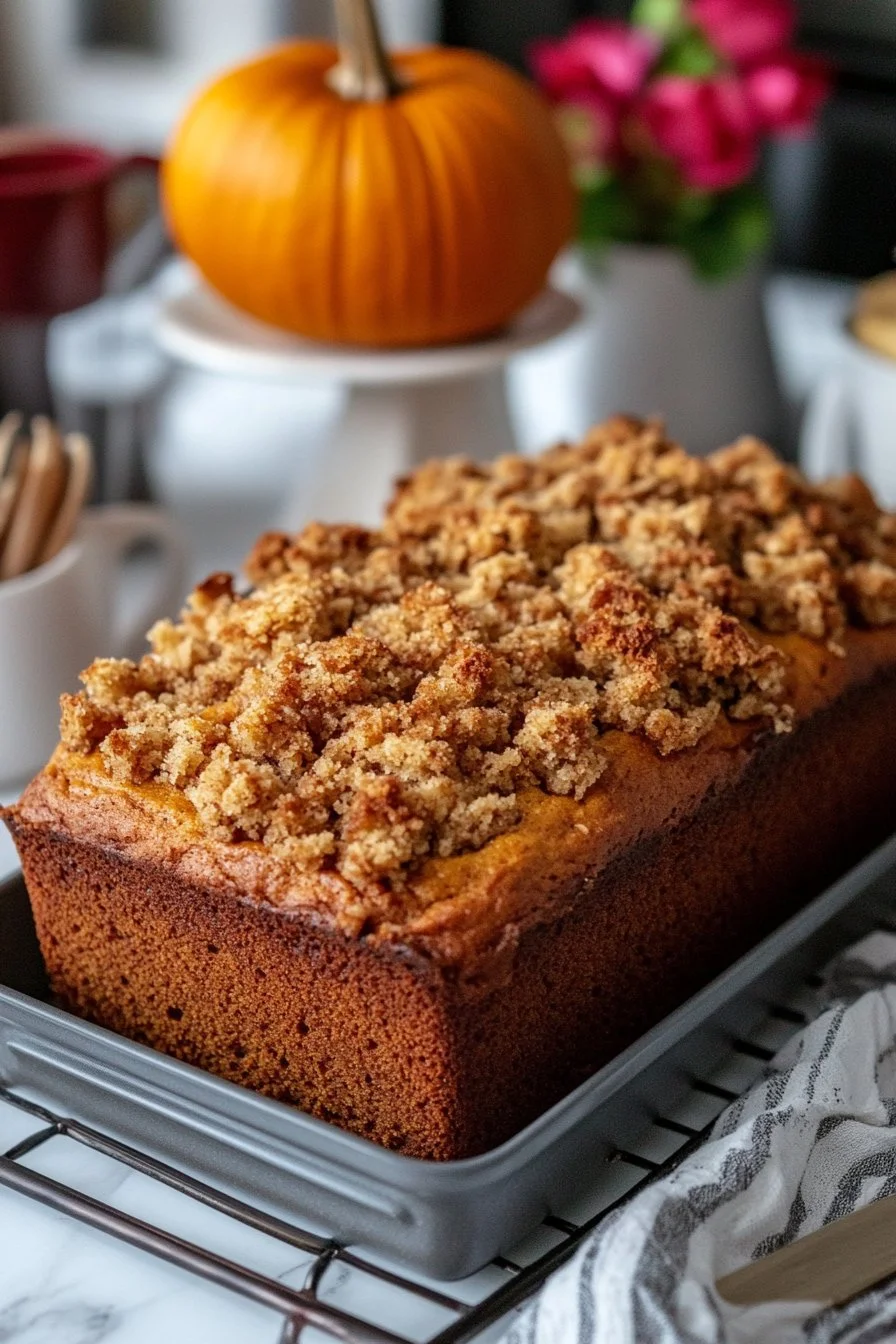 Easy Sourdough Discard Pumpkin Bread With Crumb Topping