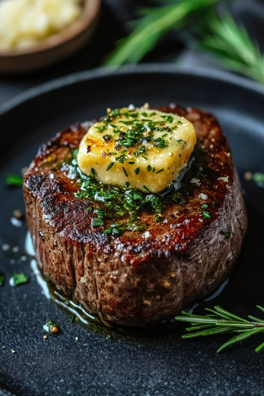 Filet Mignon with Garlic Herb Butter