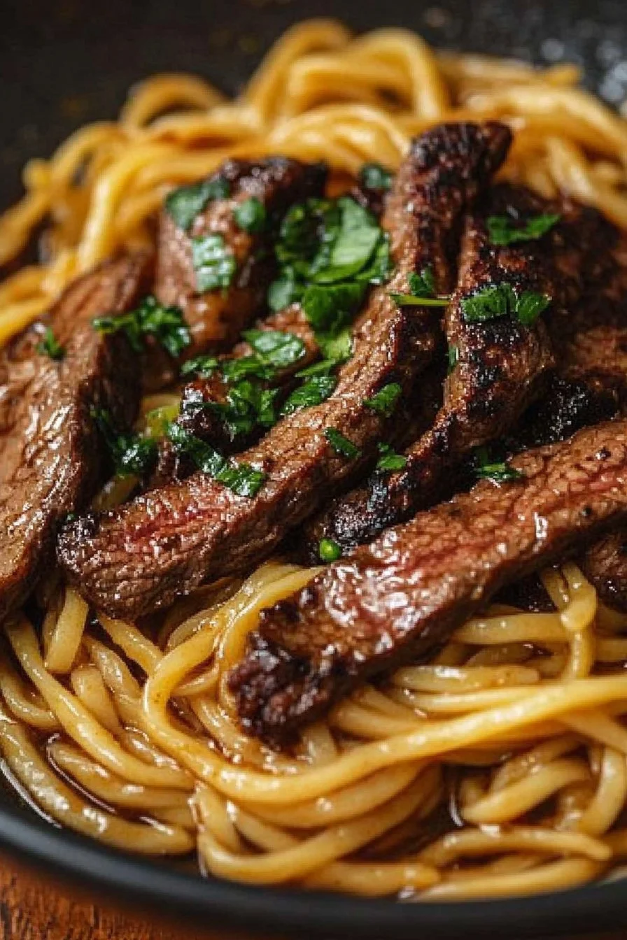 Garlic Butter Steak Lightning Noodles