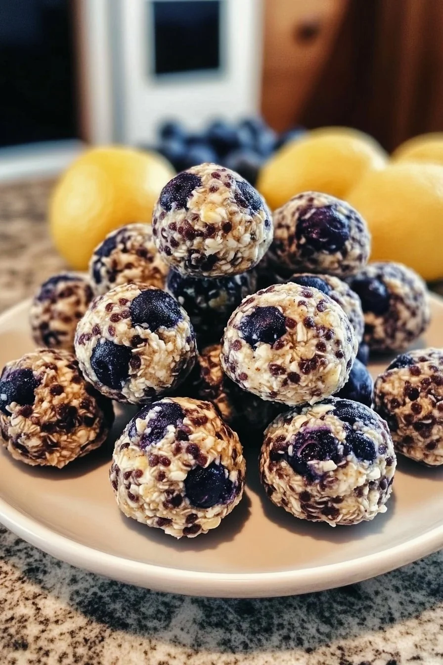 Lemon Blueberry Cottage Cheese Protein Bites