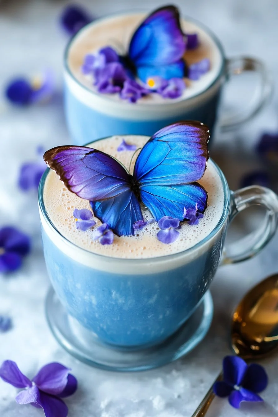 Salted Caramel Butterfly Pea Latte