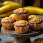 Delicious sourdough discard banana muffins fresh out of the oven