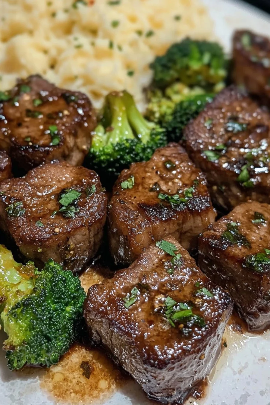 Steak Bites with Broccoli and Cheese