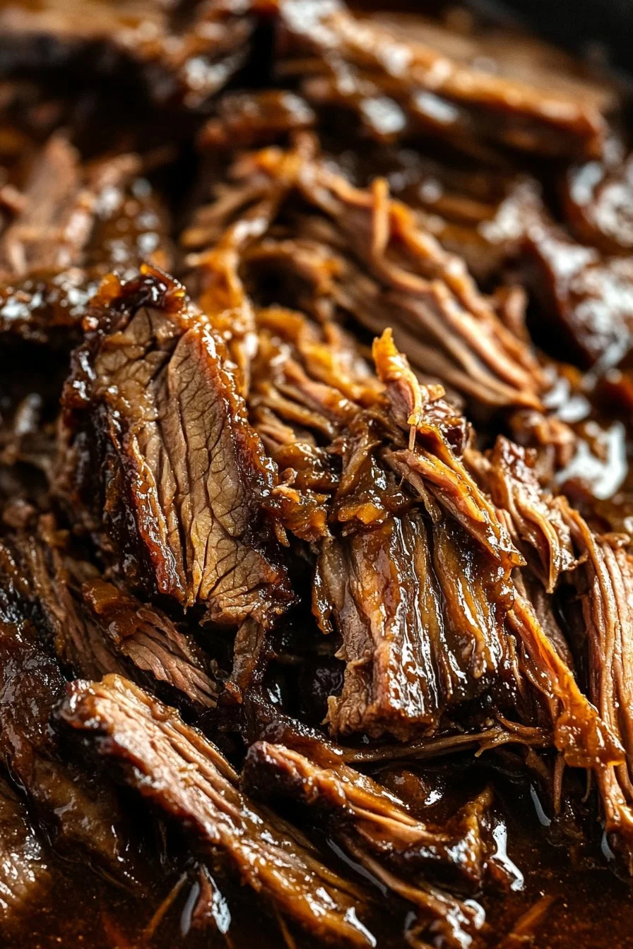 Sweet & Savory Caramelized Pulled Beef Brisket