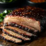 Delicious Texas Style Brisket, smoked to perfection and ready to serve.