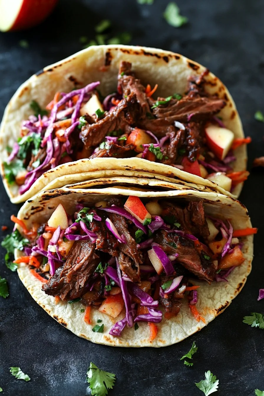 Venison Shank Tacos with Apple Slaw
