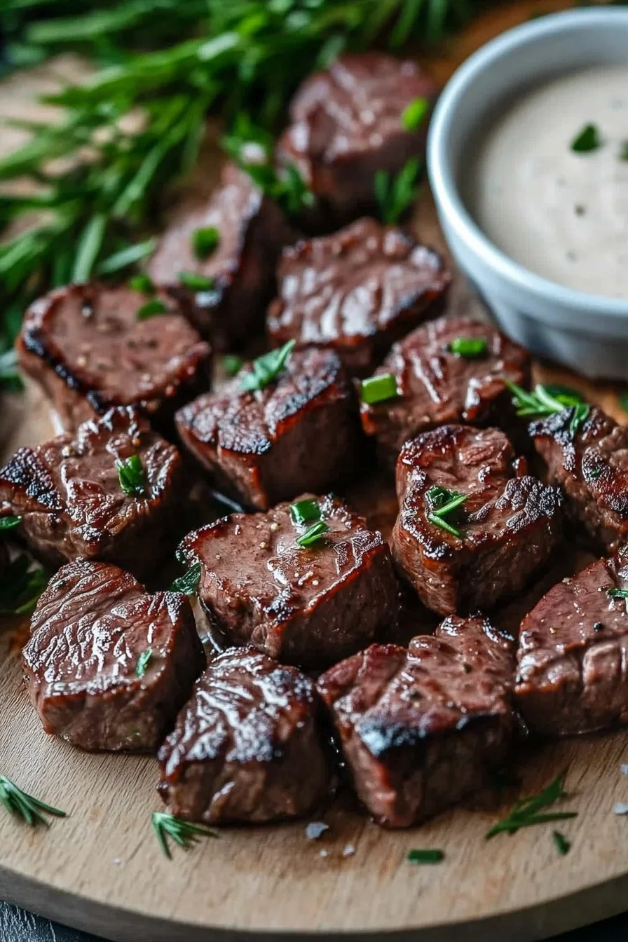 Venison Steak Bites With Creamy Horseradish Dipping Sauce