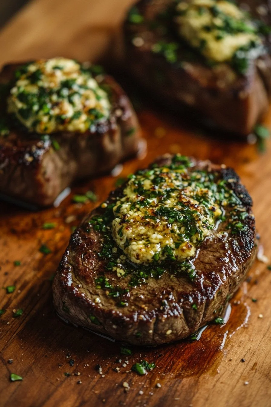 Venison Steaks with Garlic Butter