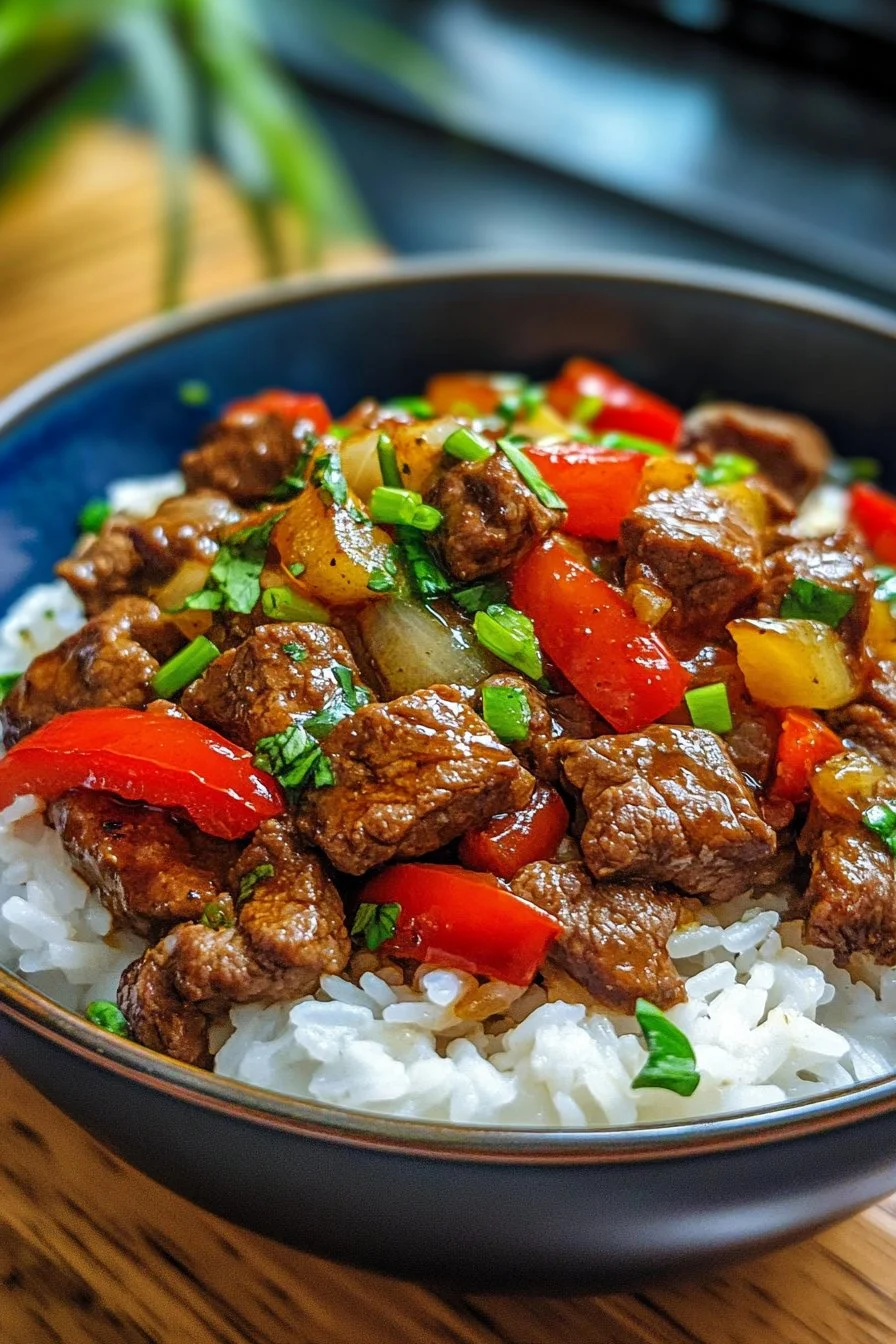 Beef and Pepper Rice Bowl