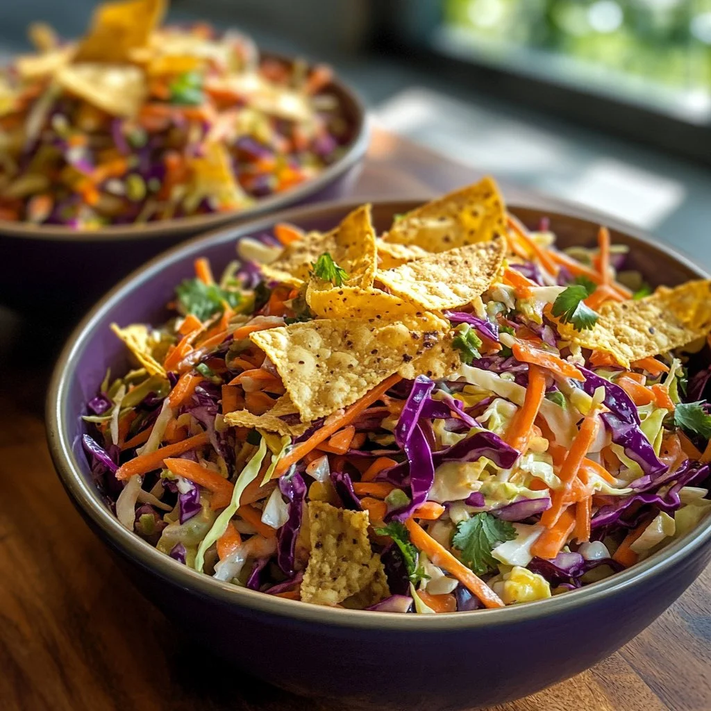 A vibrant bowl of bold and flavor-packed coleslaw with fresh ingredients